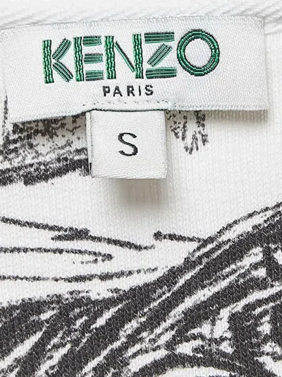 Pre-owned Kenzo Jungle-print Long-sleeve Sweatshirt In White