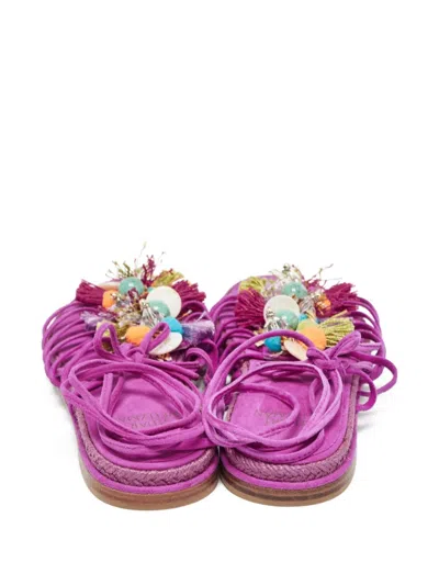 Pre-owned Stuart Weitzman  Suede Flat Sandals In Pink