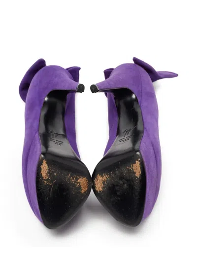 Pre-owned Giuseppe Zanotti Vintage  170mm Debra Bow-detail Platform Pumps In Purple