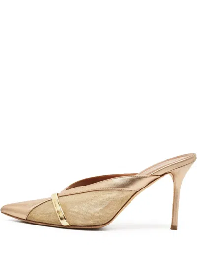 Pre-owned Malone Souliers 90mm Metallic Pointed-toe Mules