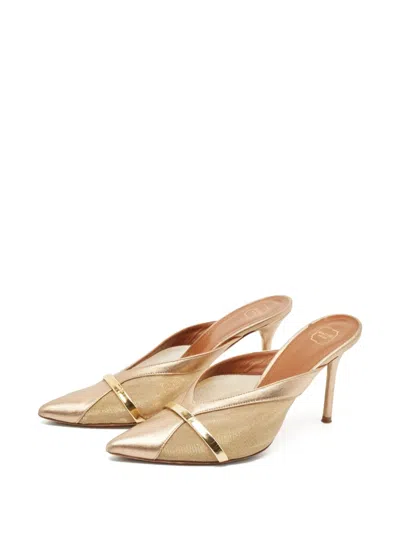 Pre-owned Malone Souliers 90mm Metallic Pointed-toe Mules