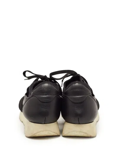 Pre-owned Balenciaga Leather Lace-up Sneakers In Black
