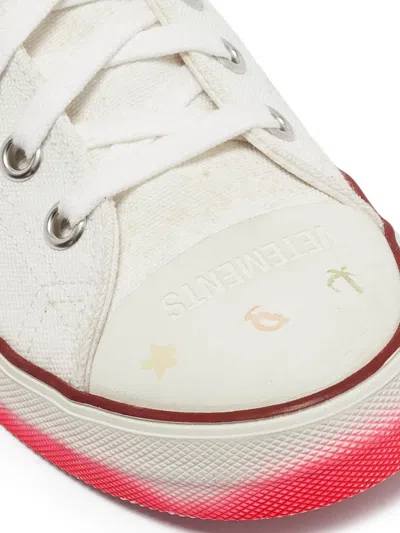 Pre-owned Vetements  Canvas Printed Sneakers In White