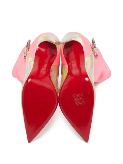 Pre-owned Christian Louboutin 105mm Jessie Ankle Boots In Pink