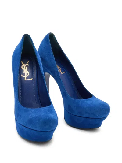 Pre-owned Saint Laurent 130mm Suede Heeled Sandals
