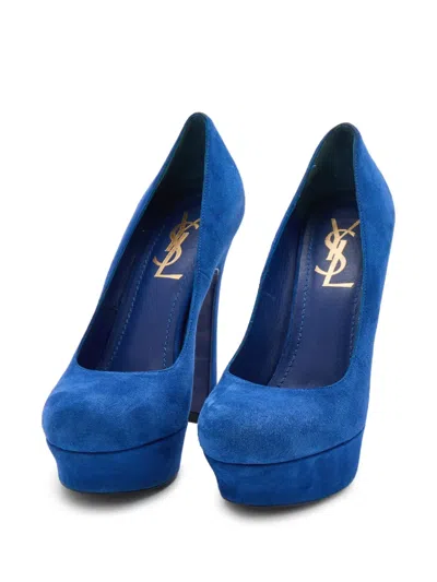 Pre-owned Saint Laurent 130mm Suede Heeled Sandals