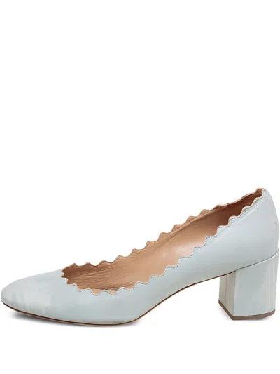 Pre-owned Chloé 60mm Scalloped-edge Block-heel Pumps