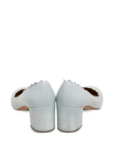 Pre-owned Chloé 60mm Scalloped-edge Block-heel Pumps