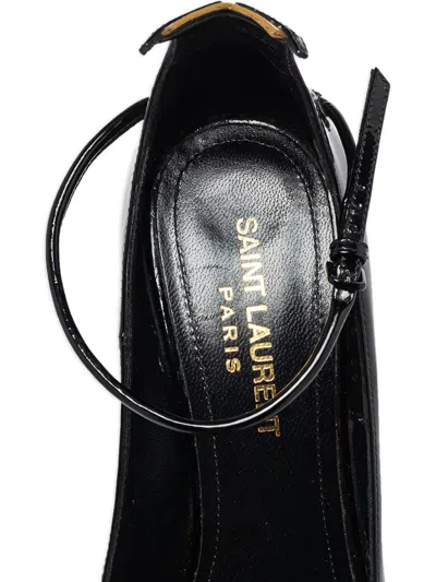 Pre-owned Saint Laurent 95mm Leather Heeled Pumps In Black