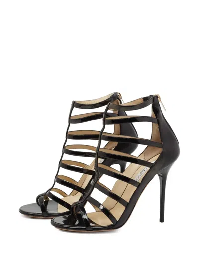 Pre-owned Jimmy Choo 115mm Estoria Sandals In Black