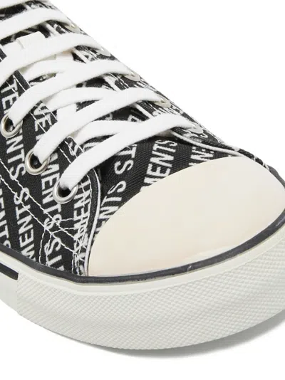 Pre-owned Vetements Logo印花帆布运动鞋（典藏款） In Black