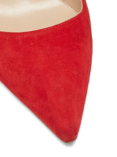 Pre-owned Manolo Blahnik  100mm Suede Pointed-toe Pumps In Red