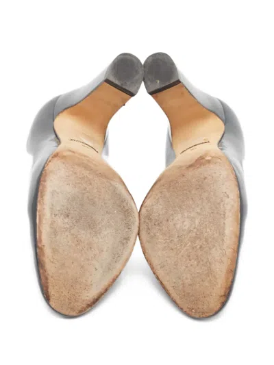 Pre-owned Dolce & Gabbana 105mm Patent-leather Pumps In Gray