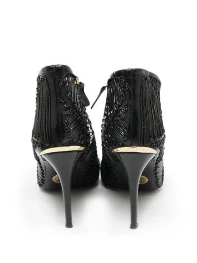 Pre-owned Roberto Cavalli Vintage 110mm Textured Patent-leather Ankle Boots