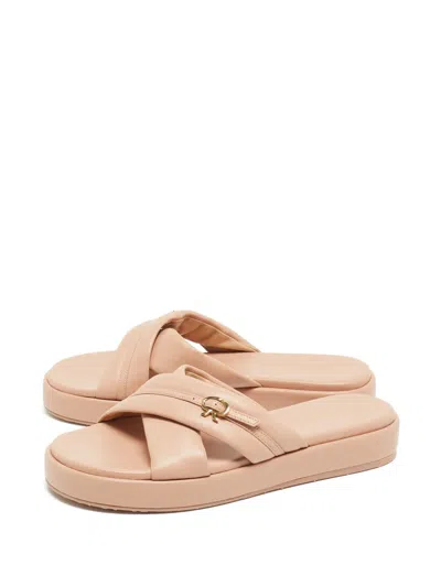 Pre-owned Gianvito Rossi  Alima Cross-strap Sandals In Neutral