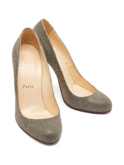 Pre-owned Christian Louboutin 105mm Lurex Pumps