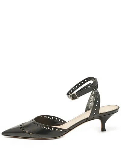 Pre-owned Dior 50mm Perforated Pumps In Black