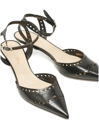 Pre-owned Dior 50mm Perforated Pumps In Black