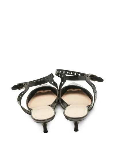 Pre-owned Dior 50mm Perforated Pumps In Black