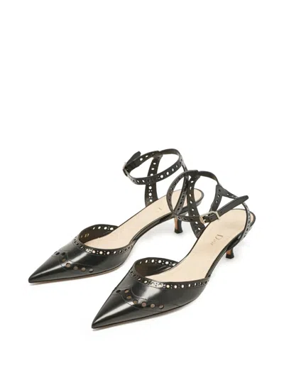 Pre-owned Dior 50mm Perforated Pumps In Black
