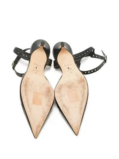 Pre-owned Dior 50mm Perforated Pumps In Black