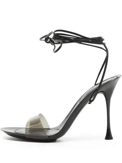 Pre-owned Gianvito Rossi 110mm Leather Sandals In Black