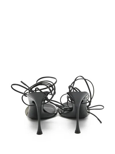 Pre-owned Gianvito Rossi 110mm Leather Sandals In Black