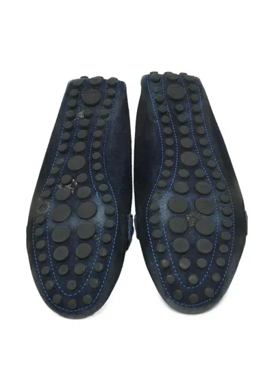 Pre-owned Louis Vuitton Oxford Suede Loafers In Blue