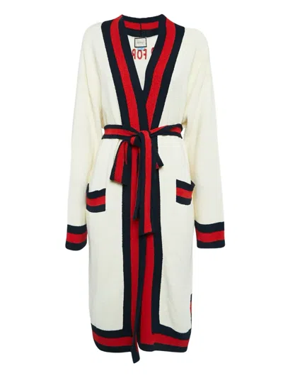 Pre-owned Gucci Belted Long Cardigan In White