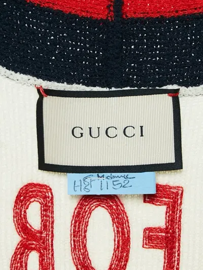 Pre-owned Gucci Belted Long Cardigan In White