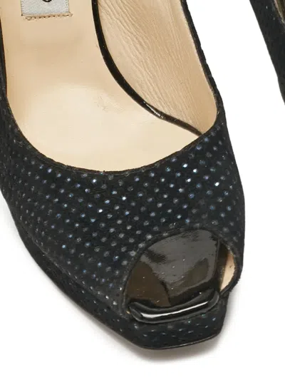 Pre-owned Jimmy Choo 130mm Rhinestone-embellished Pumps In Black