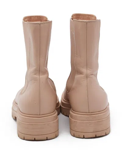 Pre-owned Gianvito Rossi Montey Chunky Sole Chelsea Boots In Neutral