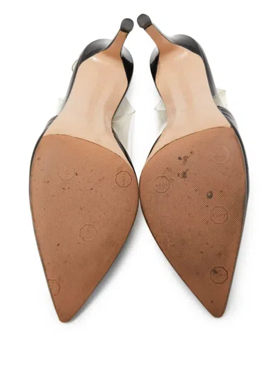 Pre-owned Gianvito Rossi  90mm Nicole Transparent-panel Slingback Pumps In Black
