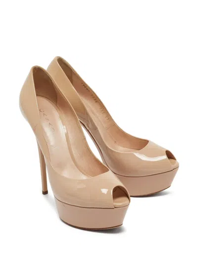 Pre-owned Casadei Vintage  140mm Court Peep-toe Pumps