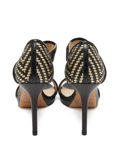Pre-owned Jimmy Choo 100mm Leather Sandals In Black