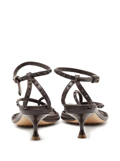 Pre-owned Bottega Veneta 50mm Lagoon Bubble Beaded Strappy Sandals