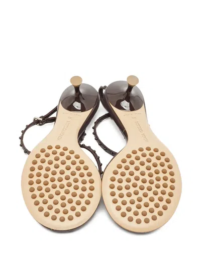 Pre-owned Bottega Veneta 50mm Lagoon Bubble Beaded Strappy Sandals