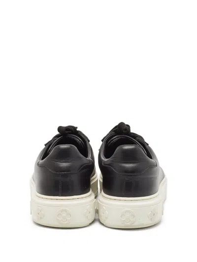 Pre-owned Louis Vuitton Leather Platform Sneakers In Black