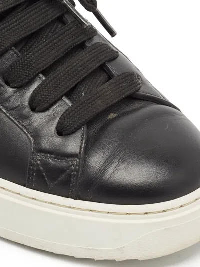 Pre-owned Louis Vuitton Leather Platform Sneakers In Black