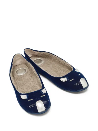 Pre-owned Marc Jacobs Vintage Cat Face Ballet Flats In Blue
