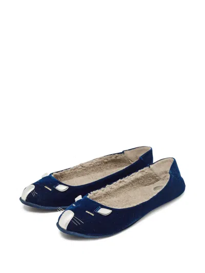 Pre-owned Marc Jacobs Vintage Cat Face Ballet Flats In Blue