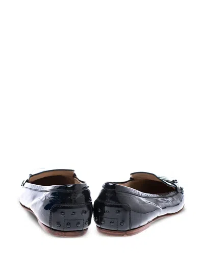 Pre-owned Tod's Vintage  Patent-finish Leather Loafers In Black
