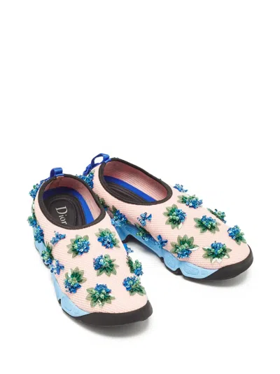 Pre-owned Dior Sequin-embellished Sneakers In Pink