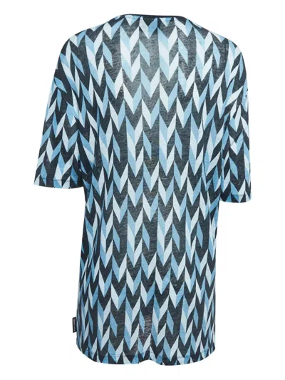 Pre-owned Emporio Armani Zigzag-print Linen Top
