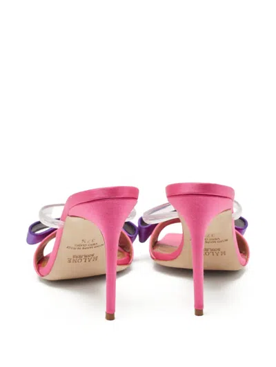 Pre-owned Malone Souliers  95mm Emily Satin Bow-detail Sandals In Pink