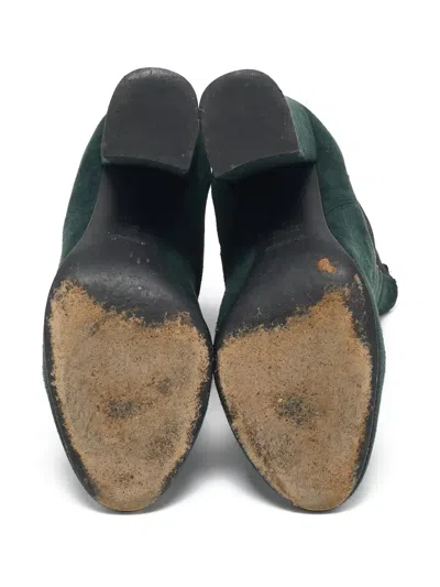 Pre-owned Dolce & Gabbana 115mm Suede Pumps In Green