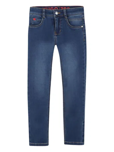 Hugo Boss Logo-patch Jeans In Blue