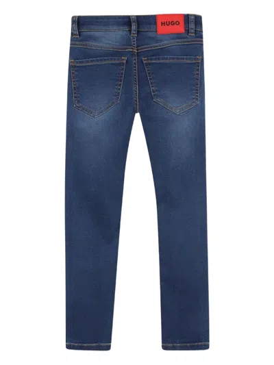 Hugo Boss Logo-patch Jeans In Blue