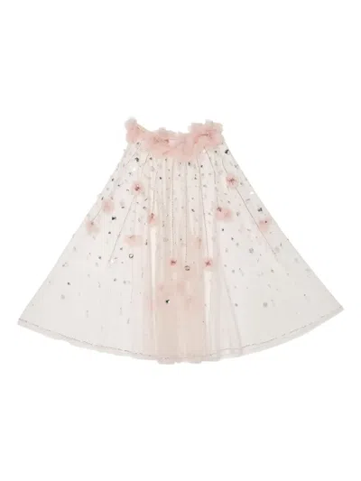 Tutu Du Monde Amira Flower-embellished Sequin Cape In White