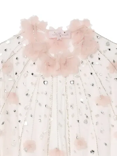 Tutu Du Monde Amira Flower-embellished Sequin Cape In White